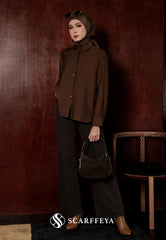 YUNA LINEN BLOUSE (DARK BROWN)