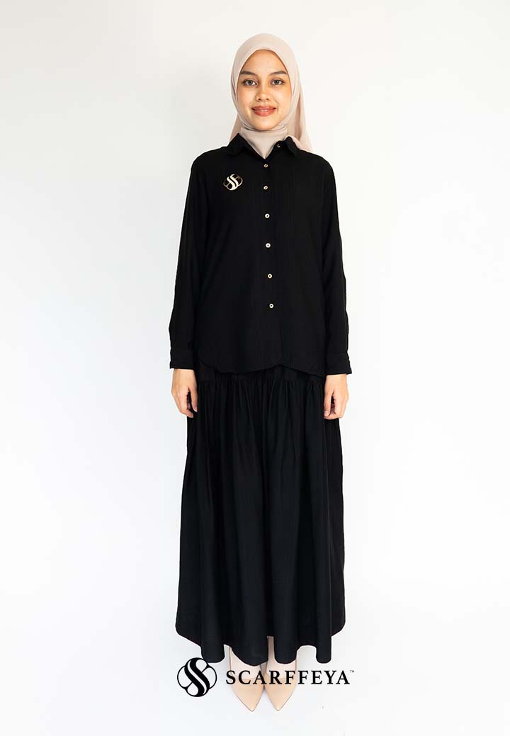 YUNA LINEN SKIRT (MODERN BLACK)