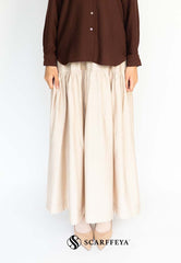 YUNA LINEN SKIRT (NUDE CHAMPAGNE)