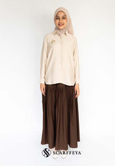 YUNA LINEN SKIRT (RICH BROWN)