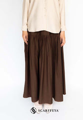 YUNA LINEN SKIRT (RICH BROWN)