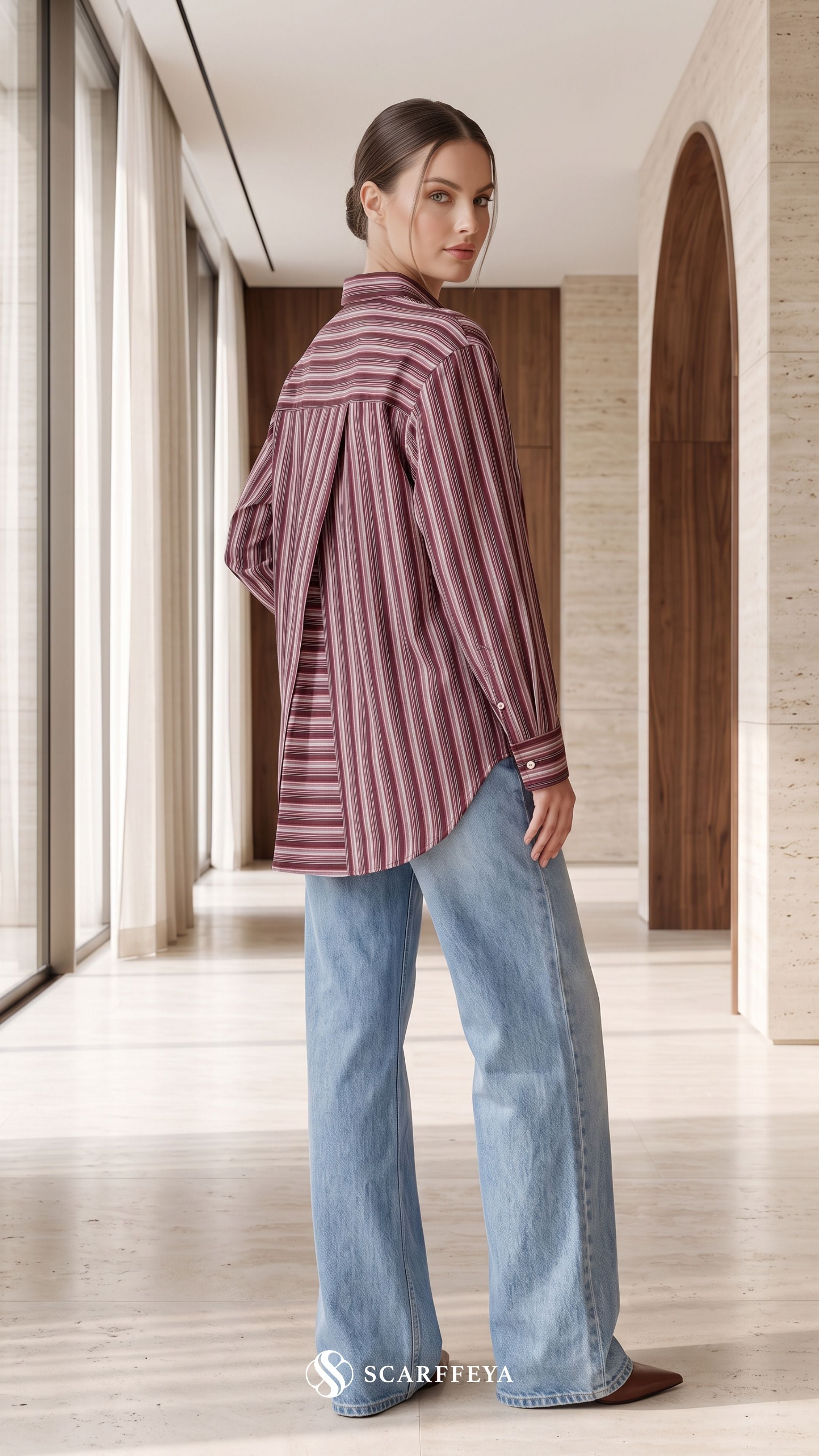 EVYA STRIPE (BURGUNDY WINE)