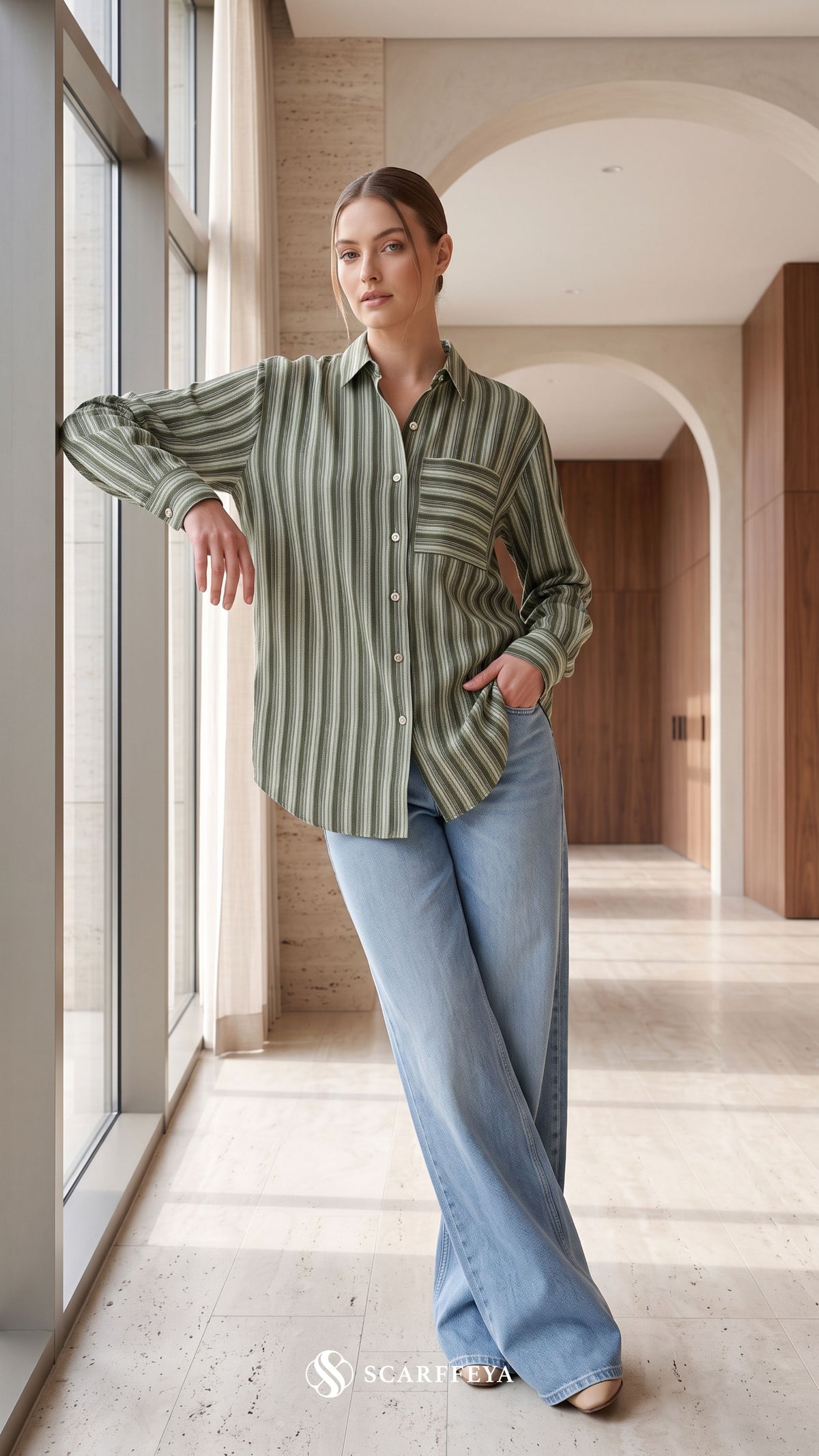 EVYA STRIPE (DEEP OLIVE)