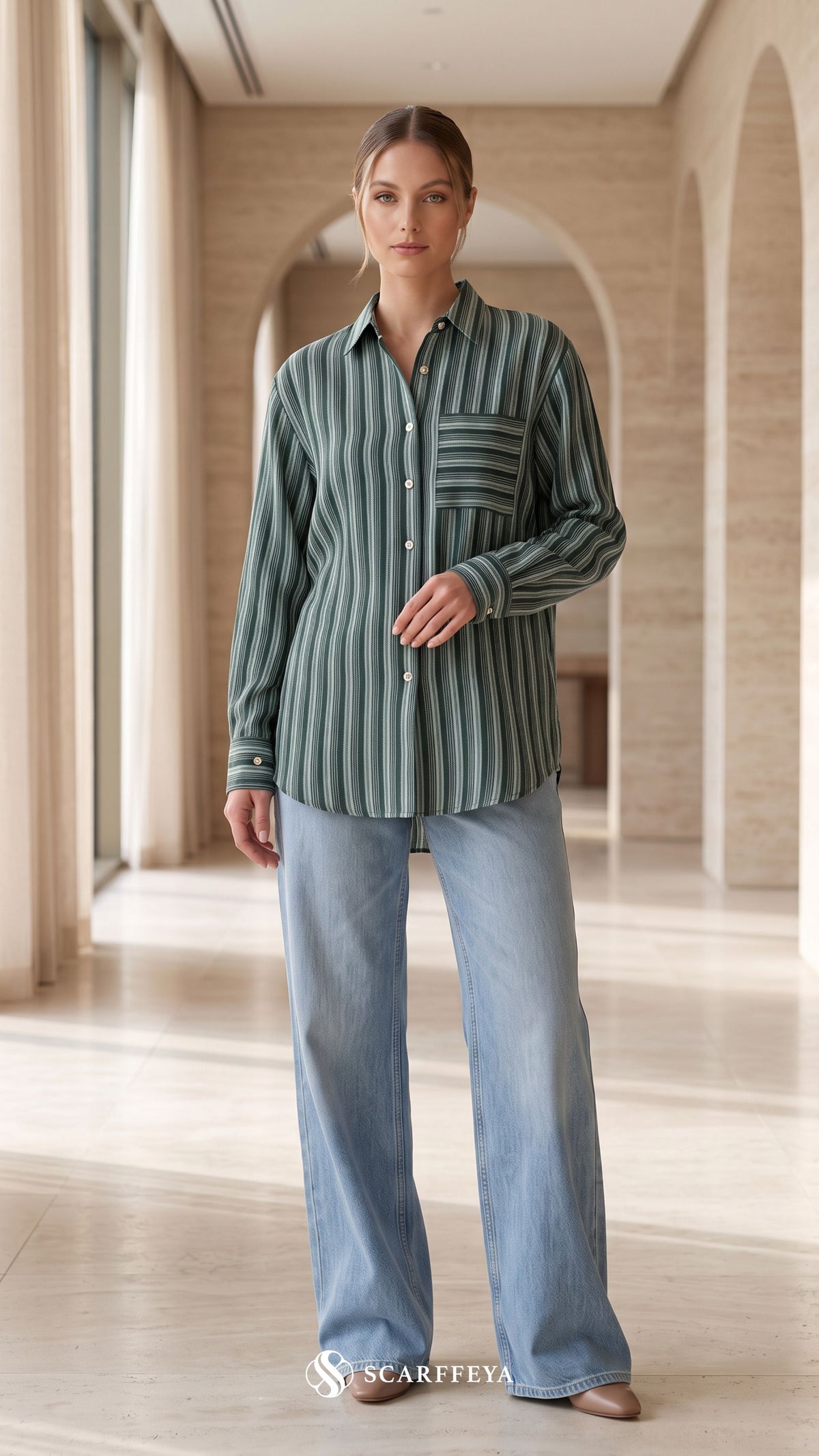 EVYA STRIPE (JADE GREEN)