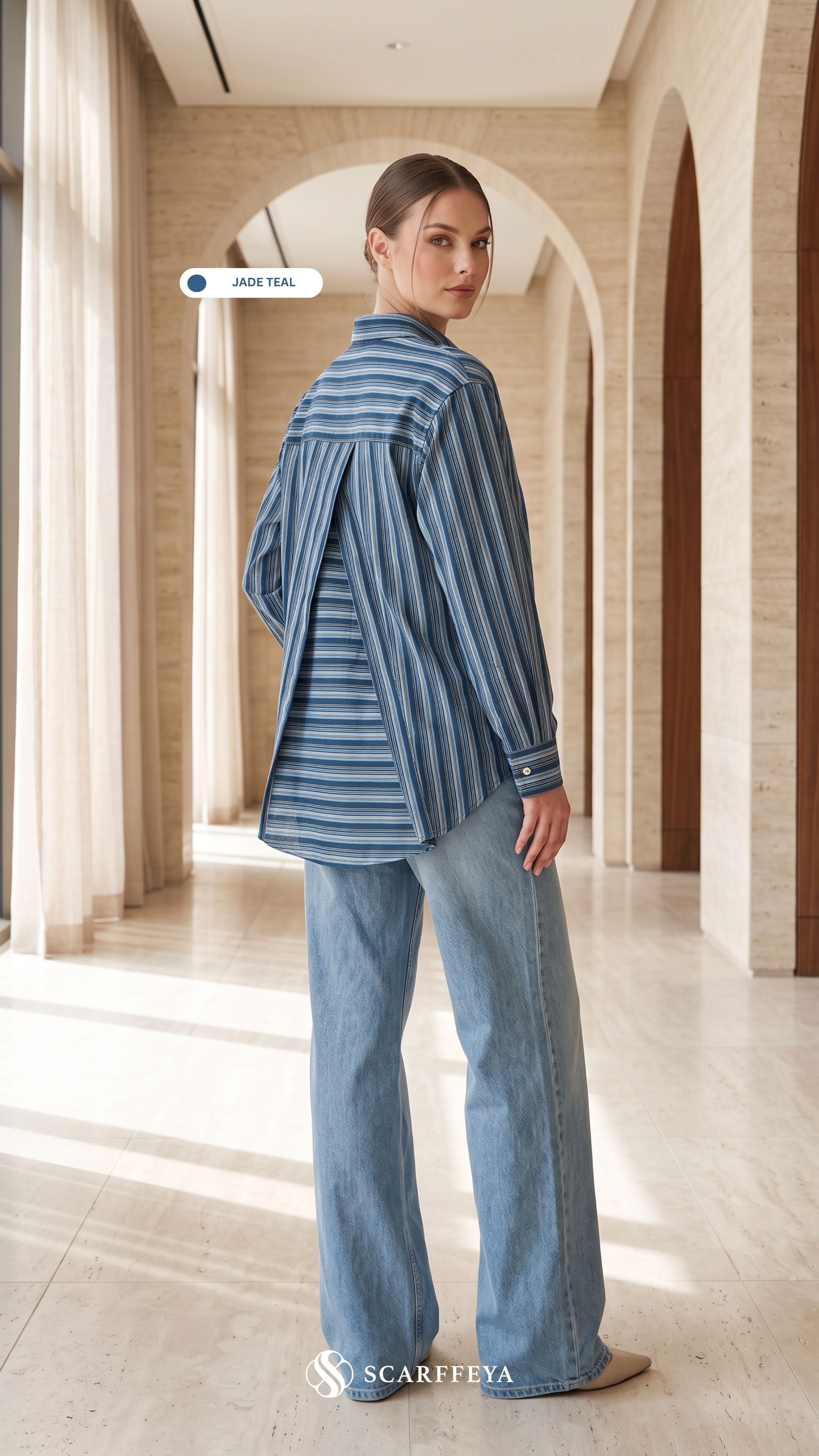 EVYA STRIPE (JADE TEAL)