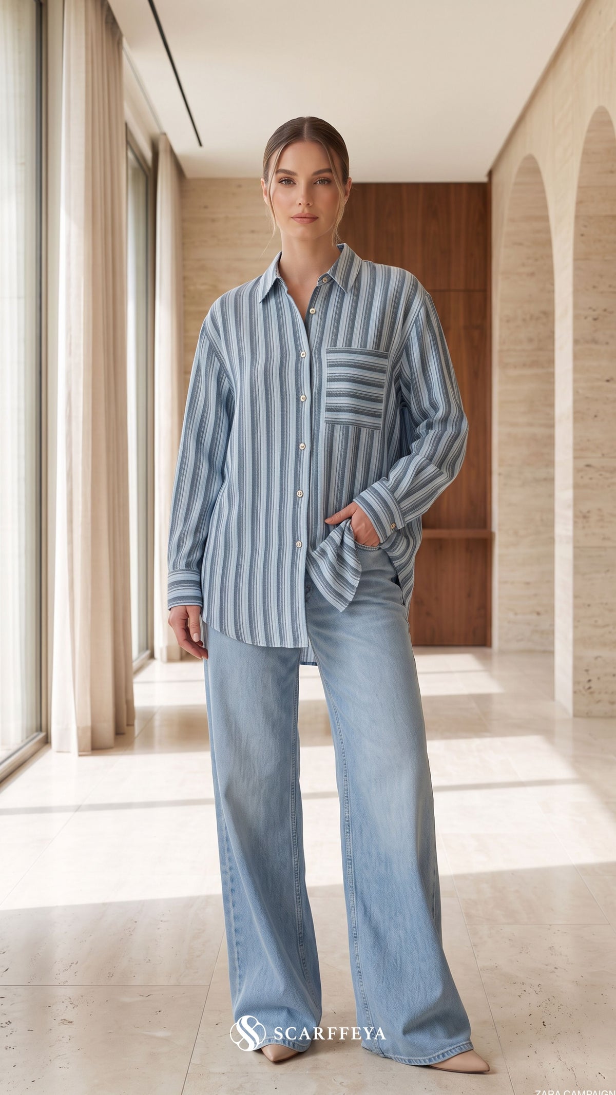 EVYA STRIPE (POWDER BLUE)