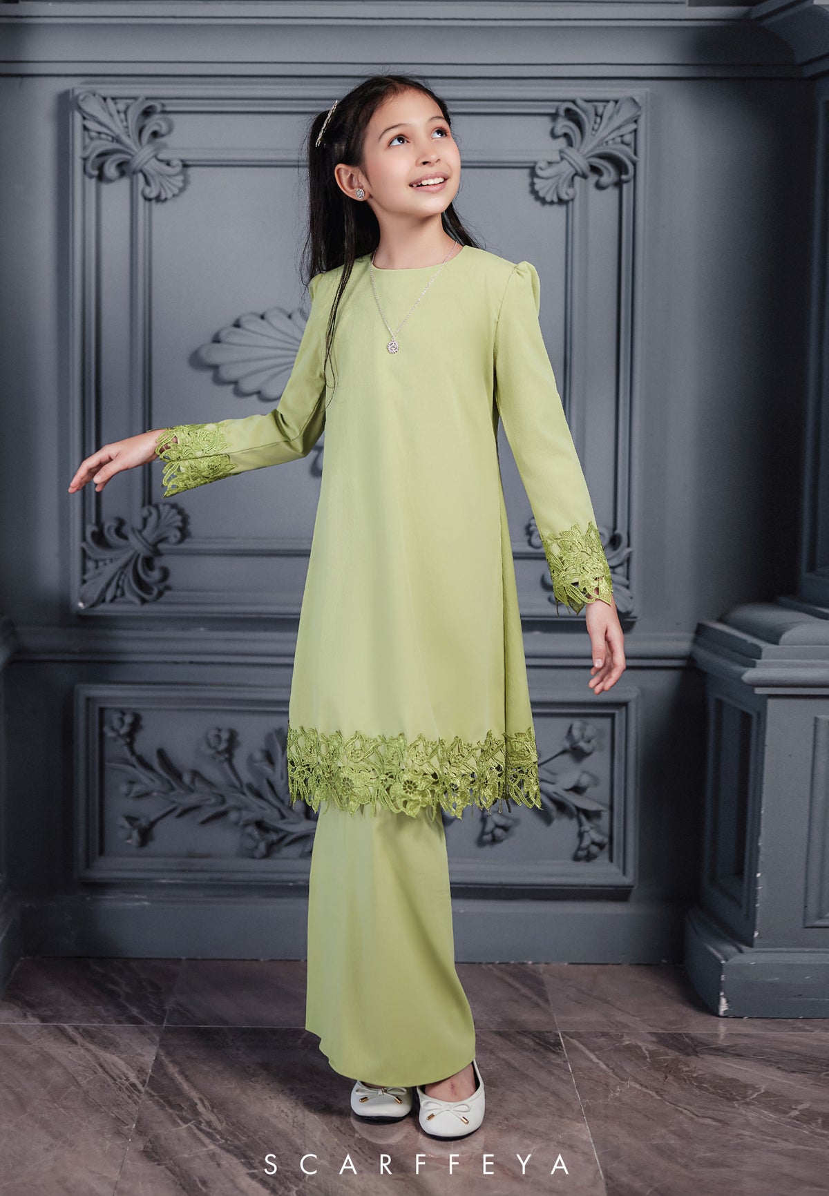 DIANA KAMILA RIAU KIDS (SAGE GREEN)