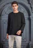 ZAYN MALEEQ KURTA (MIDNIGHT BLACK)