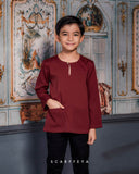 ZAYN MALEEQ KURTA KIDS (GLAM MAROON)
